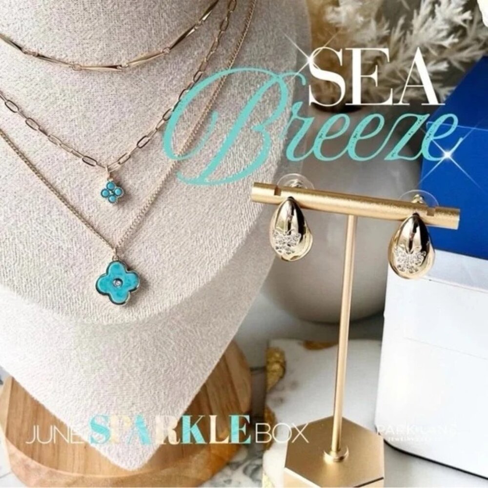 Park Lane Jewelry June 2025 Sparkle Box Sea Breeze NEW!  Necklace and Earrings